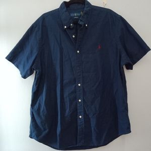 Ralph Lauren Blue mens button front casual shirt sz XL